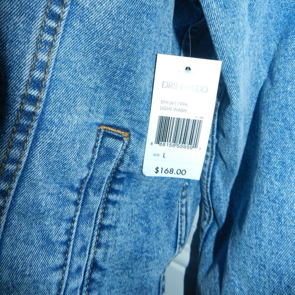 Driftwood Embroidered Denim Jean Jacket Light Wash Aztec Design 🆕NWT - Picture 12 of 14